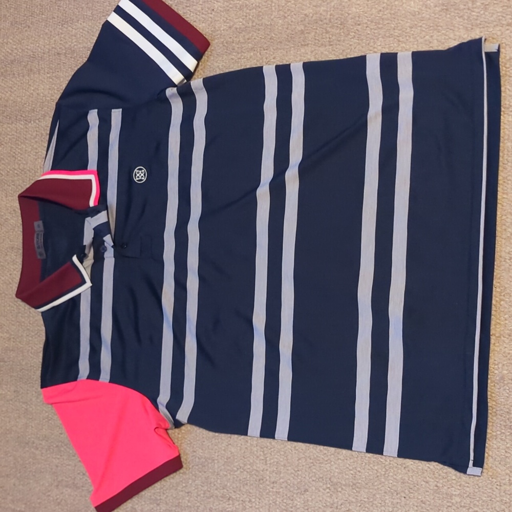 Mens G/Fore Golf Polo Size XL Blue/ White/Grey Stripe